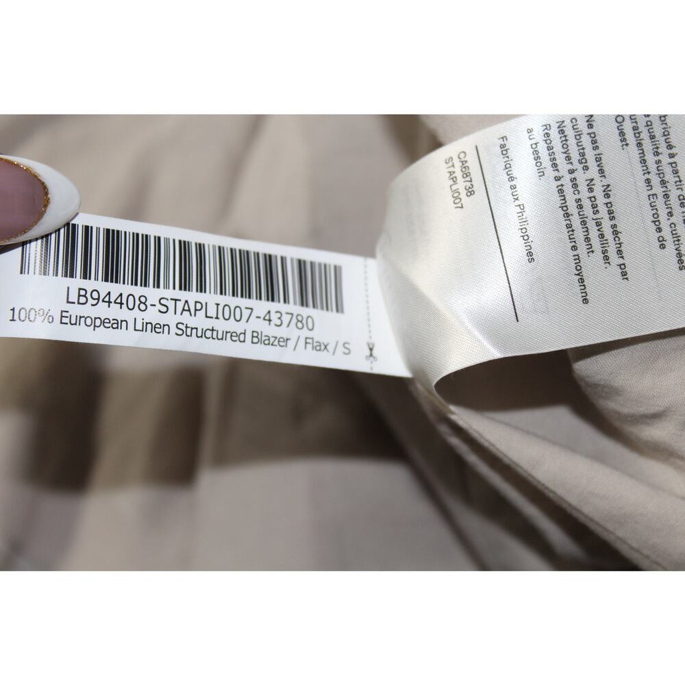 Quince 100% European Linen Structured Blazer Tan Flax Minimalist Small - Picture 6 of 7
